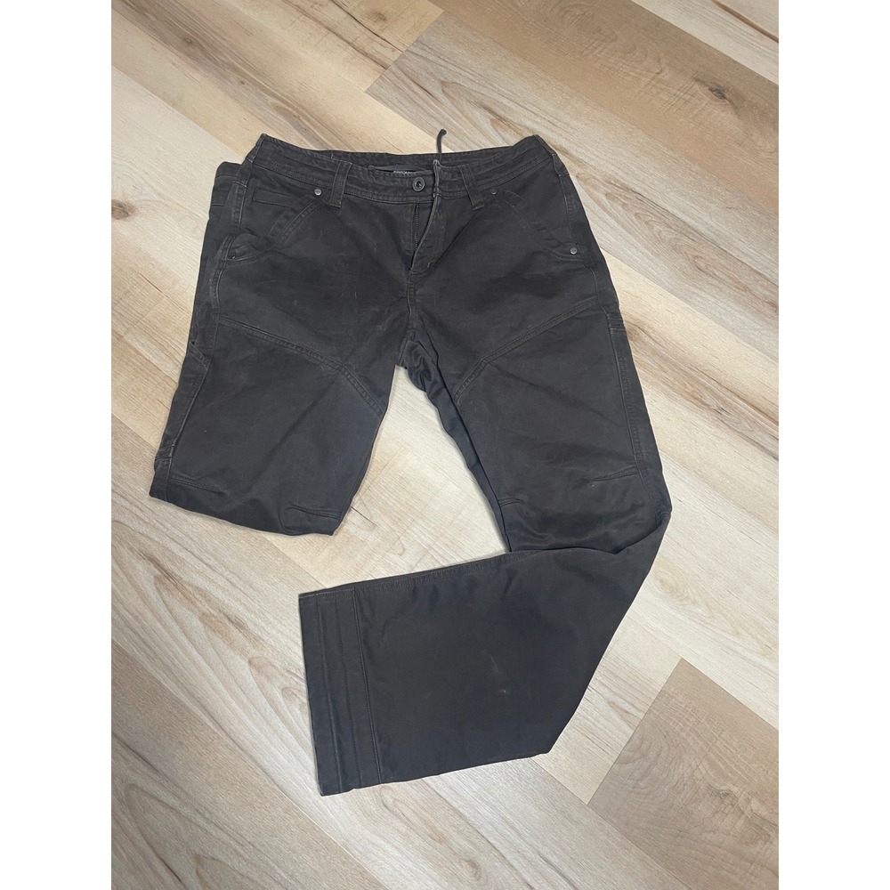 Kuhl Rydr Hiking Pants Womens 6 Short Dark Brown Cotton Lycra Articulated Knee